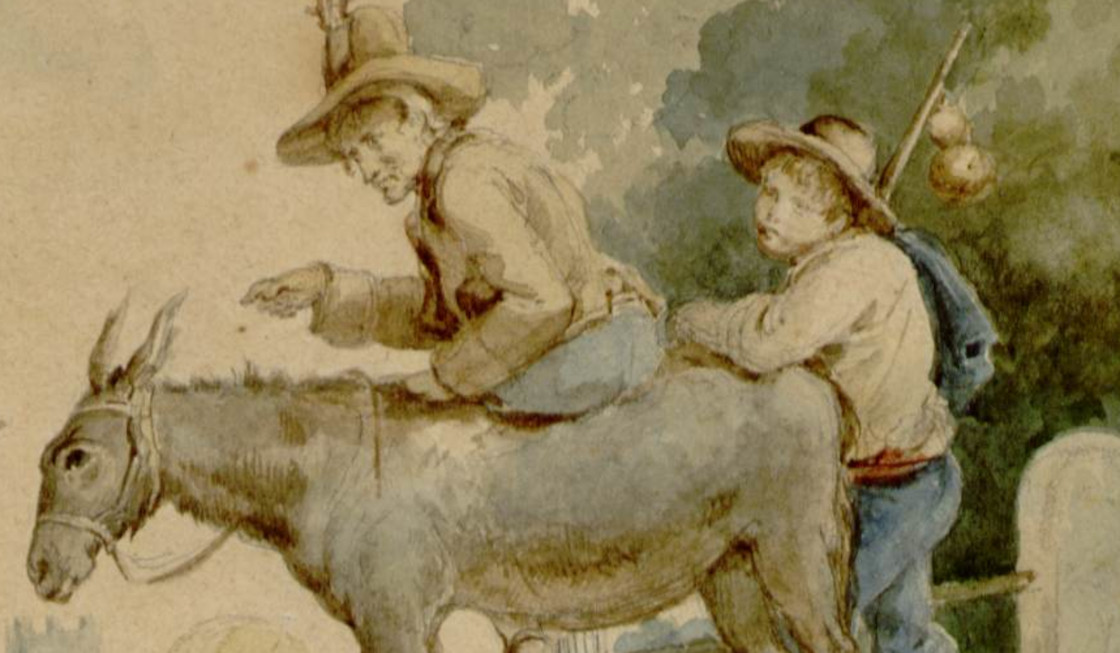 Hortense Haudebourt-Lescot, Le Meunier, son fils et l’âne (dessin)