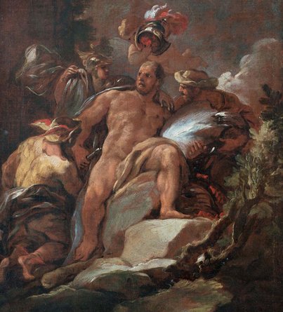 Luca GIORDANO, Mercure, Pallas et Vulcain fournissant des armes à Hercule