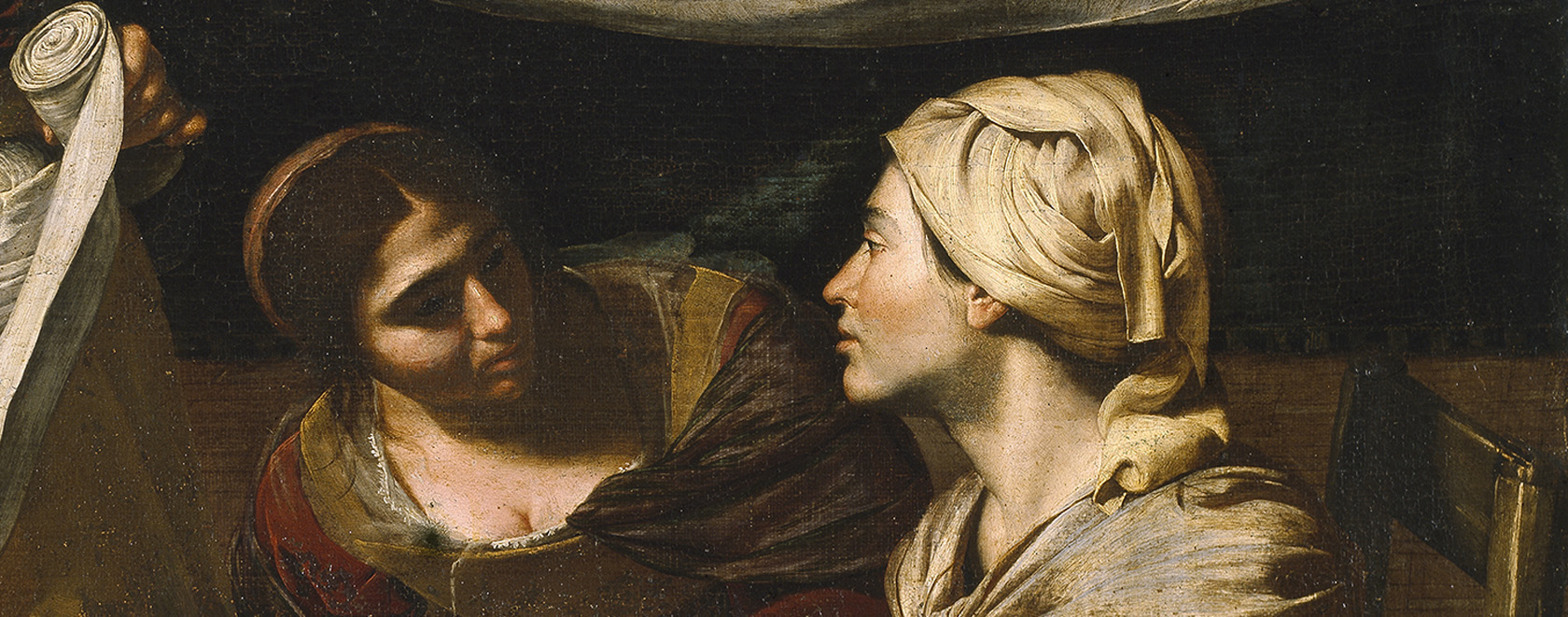 Francesco Guarino, La Naissance de la Vierge, huile sur toile, 170 x 120 cm, Naples, Collection privée (détail). Photo ©DR