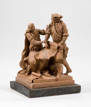 Sculpture de Augustin Pajou La Marine:Colbert et Duquesne
