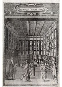 Jean de Renou, Les œuvres pharmaceutiques, Intérieur d’une apothicairerie au début du XVIIe siècle