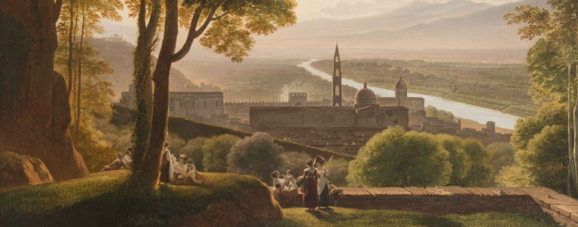 Louis Gauffier, Vue sur la vallée de l'Arno à Florence (détail), musée Fabre, Montpellier