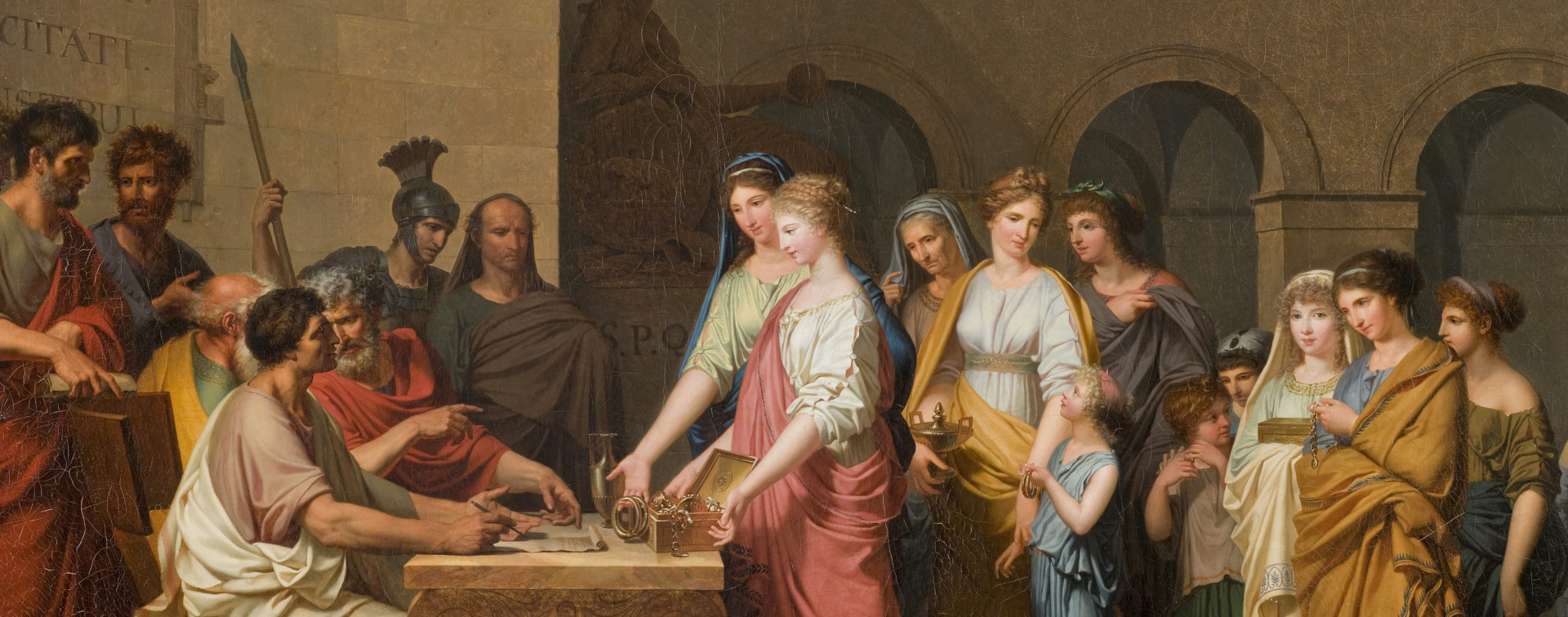 Louis Gauffier, La Générosité des femmes romaines (détail), musée Sainte-Croix, Poitiers, dépôt du musée du Louvre